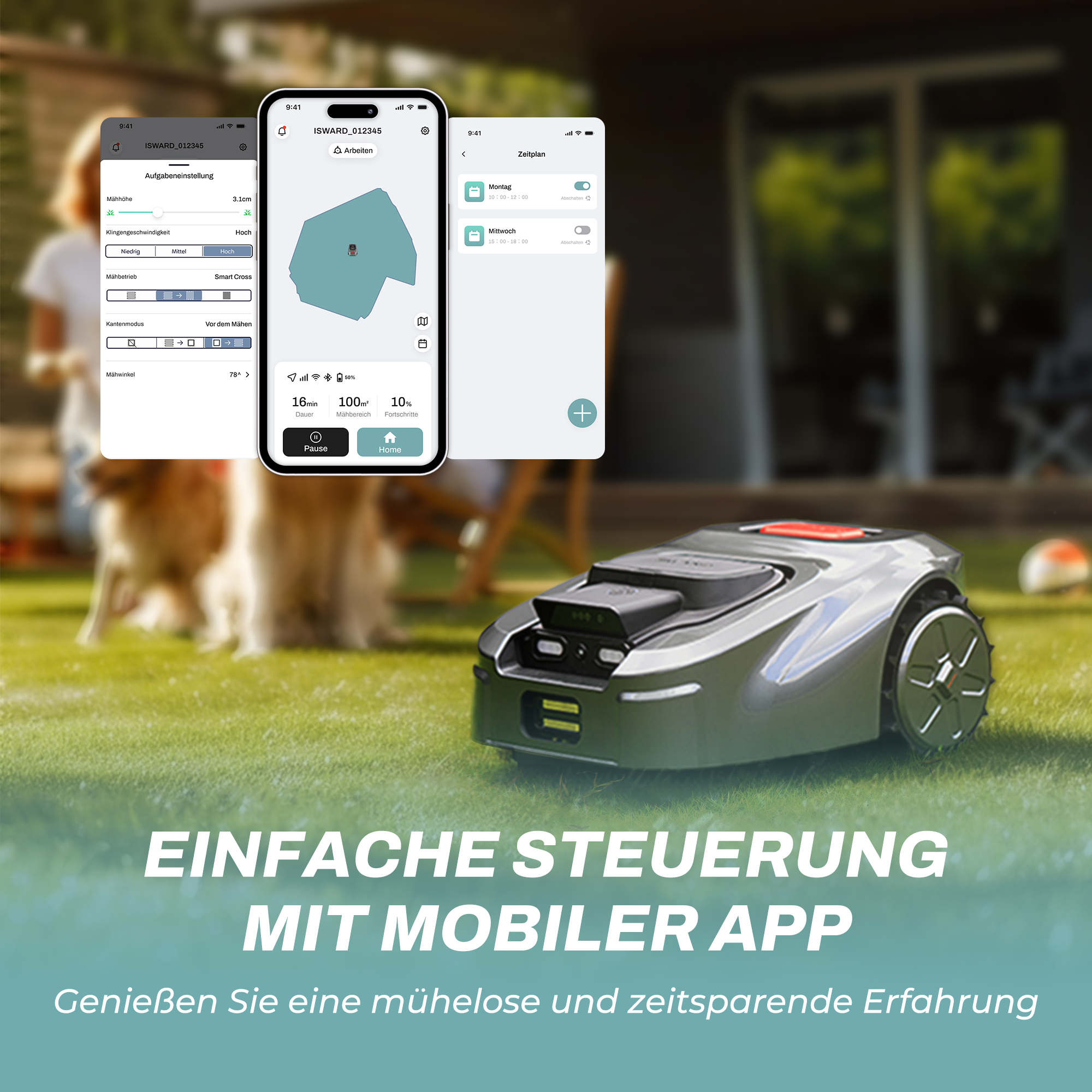 Isward GS 1000㎡ – Einfach installieren, sofort mähen